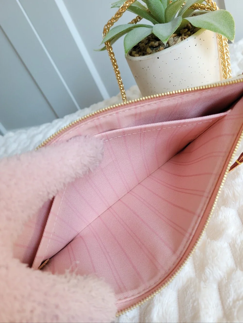 💕 Louis Vuitton Neverfull Mm/Gm Clutch Wristlet Damier Azur Rose Ballerine